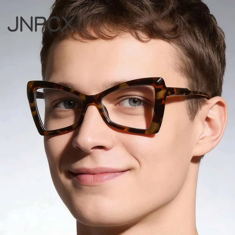 JNPCXI Cat Eye Fashion Trend Retro Butterfly PC Frame Colorful Optical Eyewear Blue Light Blocking Glasses for Reading Eyewear