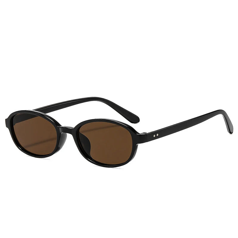 JNPCXI New Small Oval Sunglasses Women Fashion Leopard Shades UV400 Retro Rivets Men Punk Sun Glasses