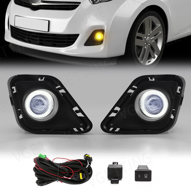 For Toyota Ractis 2010 2011 2012 2013 2014 Led Fog Lamp Angel Eyes DRL Daytime Running Light Yellow White Blue Red Waterproof