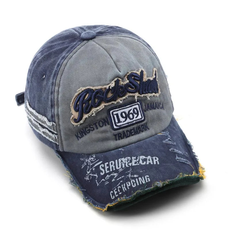 Retro Letter Embroidery Baseball Caps, Men Women Cotton Adjustable Casual Hats