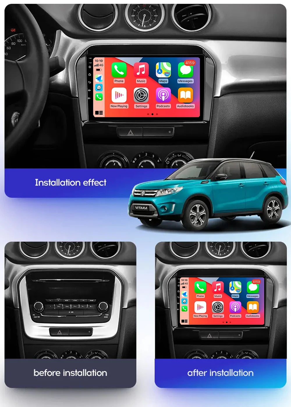Android 16 Auto Carplay Stereo For Suzuki Vitara 2015 2016 2017 2018 2019 Car Radio Multimedia Video Player Navigation Gps WIFI