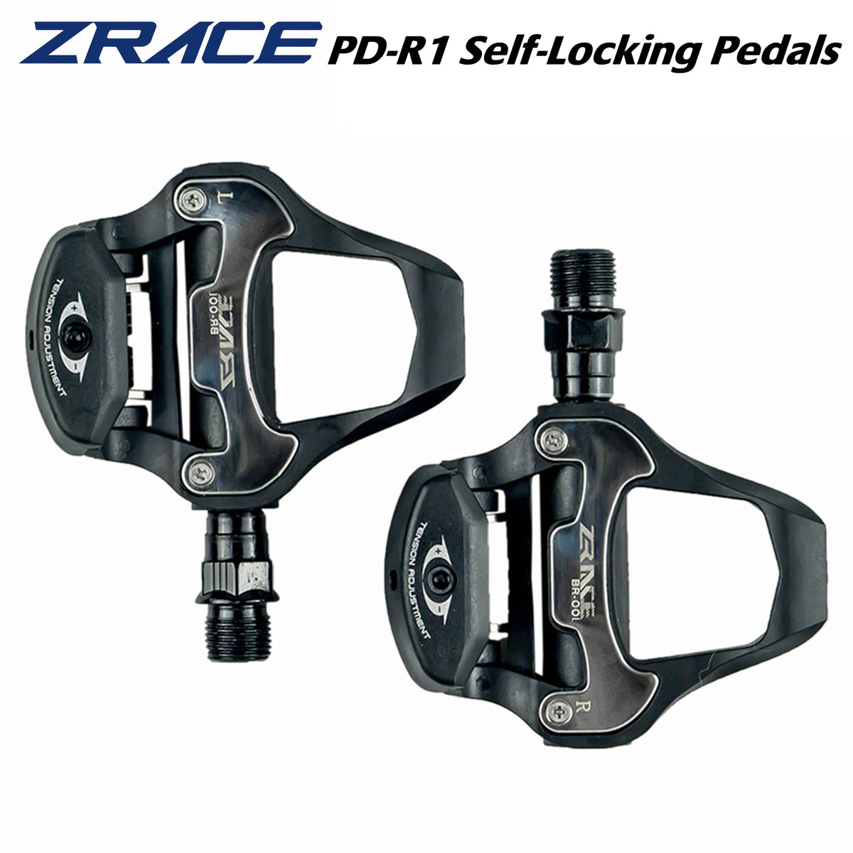 ZRACE PD-R1 Clipless Road Pedals, Self-Locking Bike Pedals Set, Lightweight CNC Alloy for Road