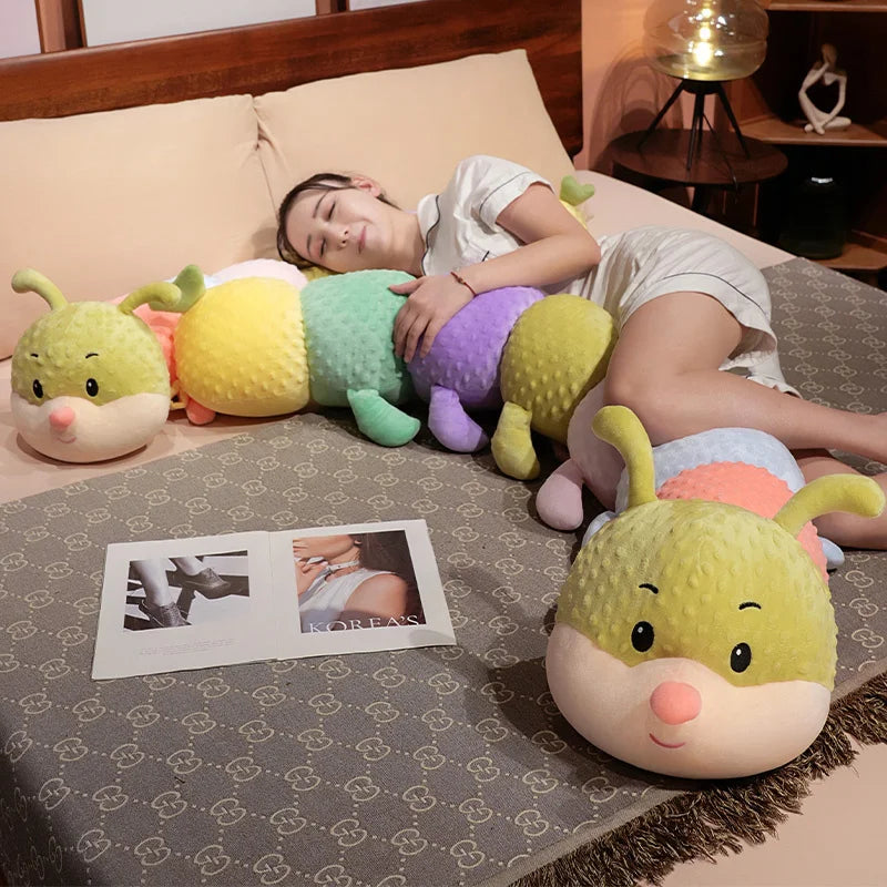 110cm/130cm Pretty Colorful Caterpillar Plush Toy, Plush Doll, Stuffed Animal DollFunny Toys Creative Home Decor Birthday Gift