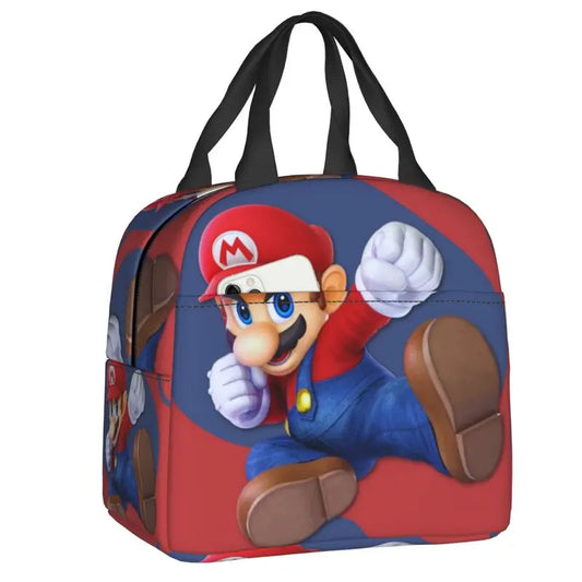 Custom Mario Super Bros Insulated Lunch Bag Reusable Thermal Cooler Lunch Box M4
