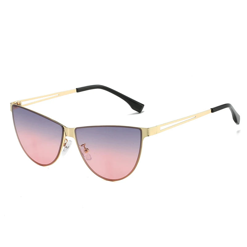 JNPCXI New Fashion Cat Eye Women Sunglasses Vintage Metal Frame Gradient Shades UV400 Men Trending Sun Glasses