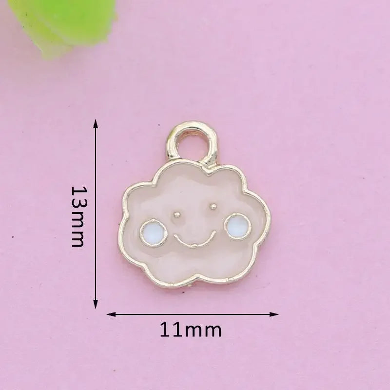 10Pcs Gold Plated Enamel Cloud Charms Pendant for Jewelry Making Earrings Bracelet Necklace Accessories DIY Craft 13x11mm