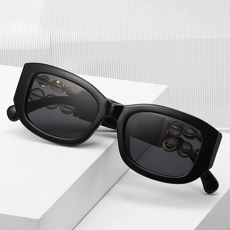 JNPCXI Retro Design Women's Sunglasses Ins Style Beads Fashion Sunglasses Simple Light Luxury Couple Sunglasses UV400