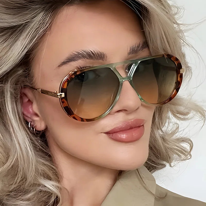 JNPCXI Ins Popular Fashion Double Bridges Women Luxury Sunglasses Brand Designer Oval Hollow Shades UV400 Men Sun Glasses