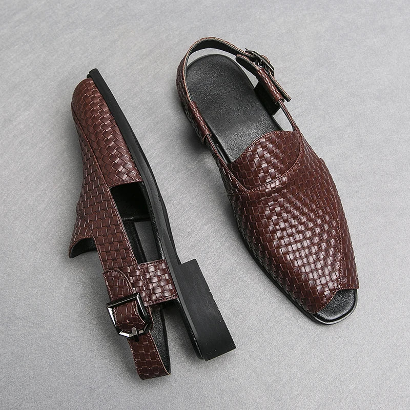 Summer High Quality Brogue Shoes Sandals Men British Style Casual Leather Sandals For Men Yuppie Business Shoe Male