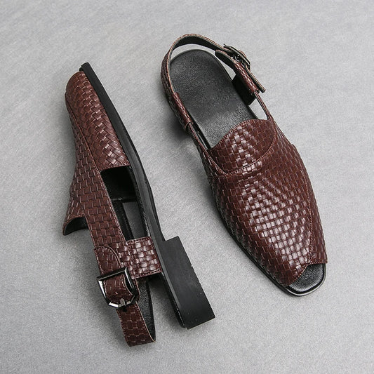 Summer High Quality Brogue Shoes Sandals Men British Style Casual Leather Sandals For Men Yuppie Business Shoe Male