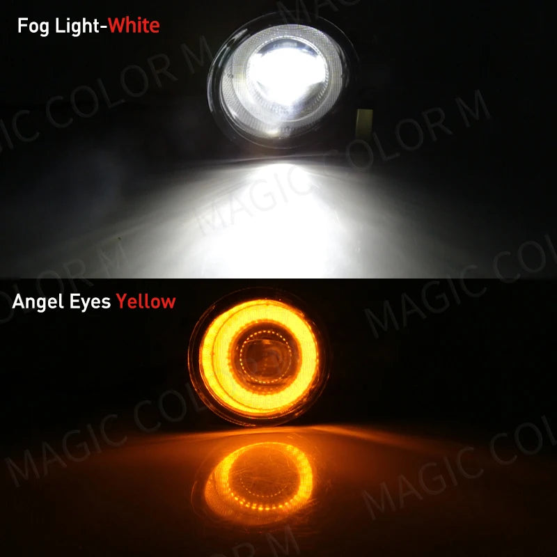 2 Pcs Angel Eye Fog Light For Toyota Highlander Kluger Avalon Prius C-HR CHR Estima 4Runner Car LED Len DRL Daytime Running Lamp