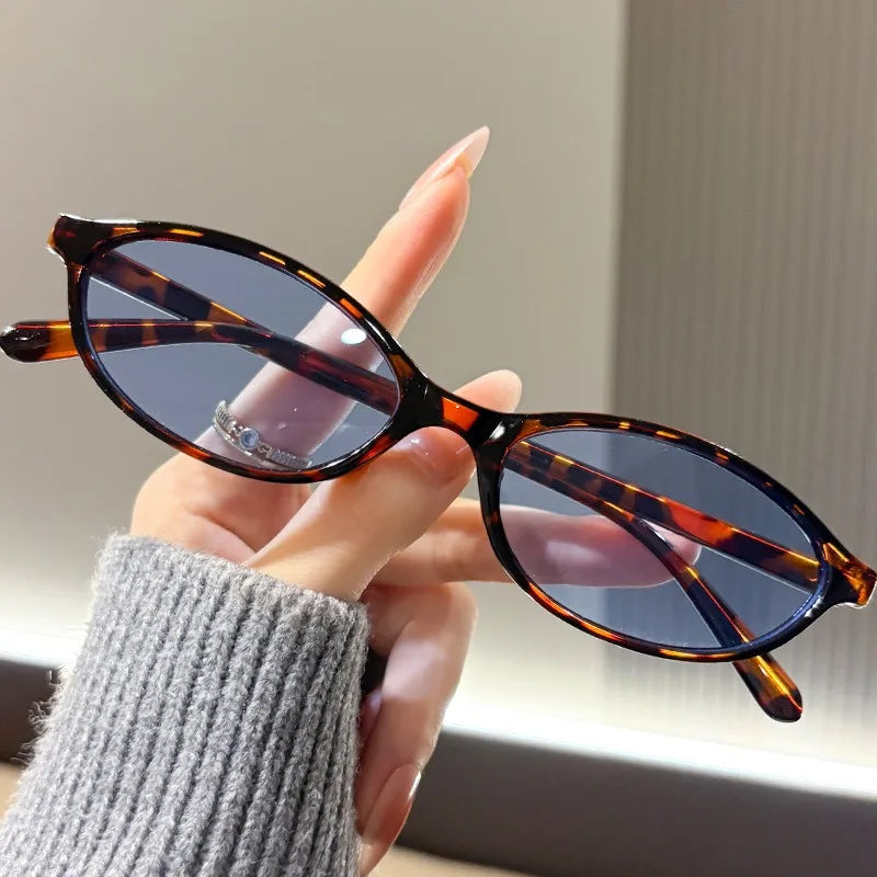 Retro Personality Small Frame Oval Sunglasses, Artistic Style Sunglasses, Trendy Sunglasses