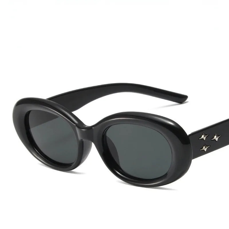 3PCS Y2K Fashion Korean Sweet Cool Spicy Girl Sunglasses for Women Men Premium Retro Oval  Sunglasses