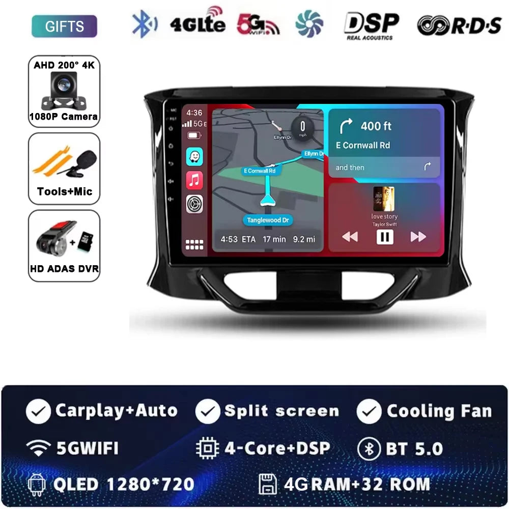 For LADA Xray X ray 2015 - 2019 Android 15 Car Radio GPS Navigation QLED Carplay Auto Multimedia Stereo Player BT