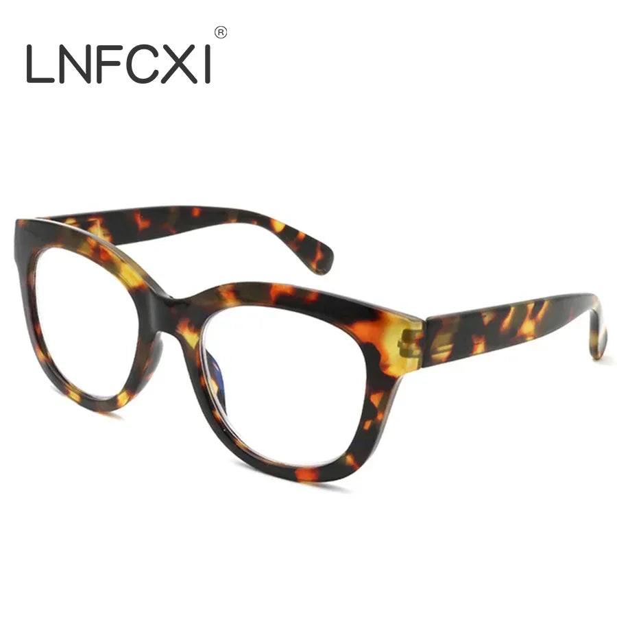 JNPCXI Fashion Cat Eye Spring Temples Women Glasses Frame Clear Anti-Blu-Ray Eyewear Retro Men Optical Frame Reading Glasses