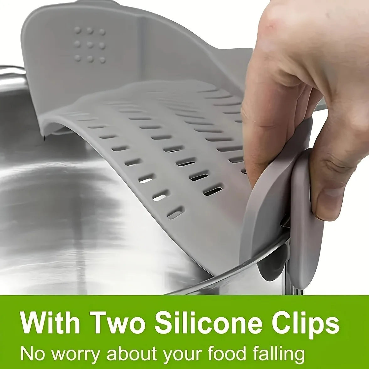 Silicone Pot Strainer, Adjustable Silicone Clip On Strainer For Pots Pans And Bowls Pot Drainer Colander With Clip Kitchen Tools