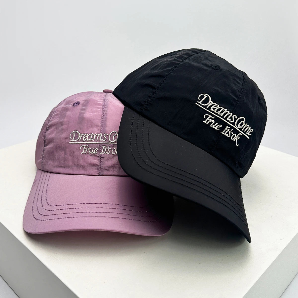 New Unisex Korean Quick Drying Embroidered Letters Baseball Hats Breathable Outdoor Sunshade Peaked Caps Versatile Fashion ins