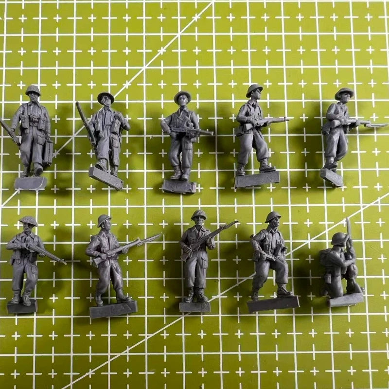 High Quality 1/72 Cast Resin Soldier World War II British Soldier 10 Person Model Kit