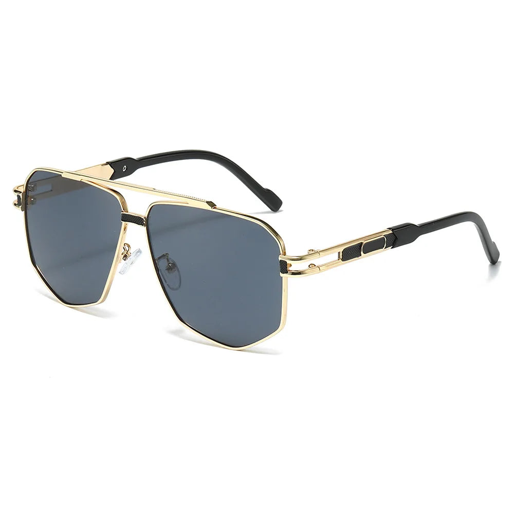 JNPCXI Fashion Double Bridges Square Sunglasses Women Men Retro Gradient Sun Glasses Shades UV400