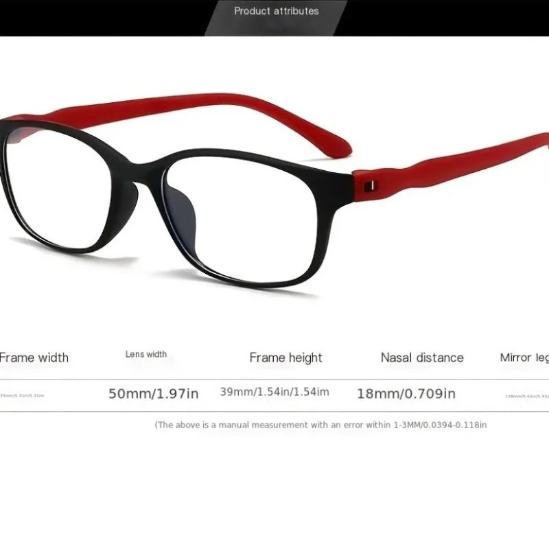 A Pair of Rectangular Frame Gradient Glasses, Anti Slip Blue Light Shielding Suitable for Office and Casual Wear