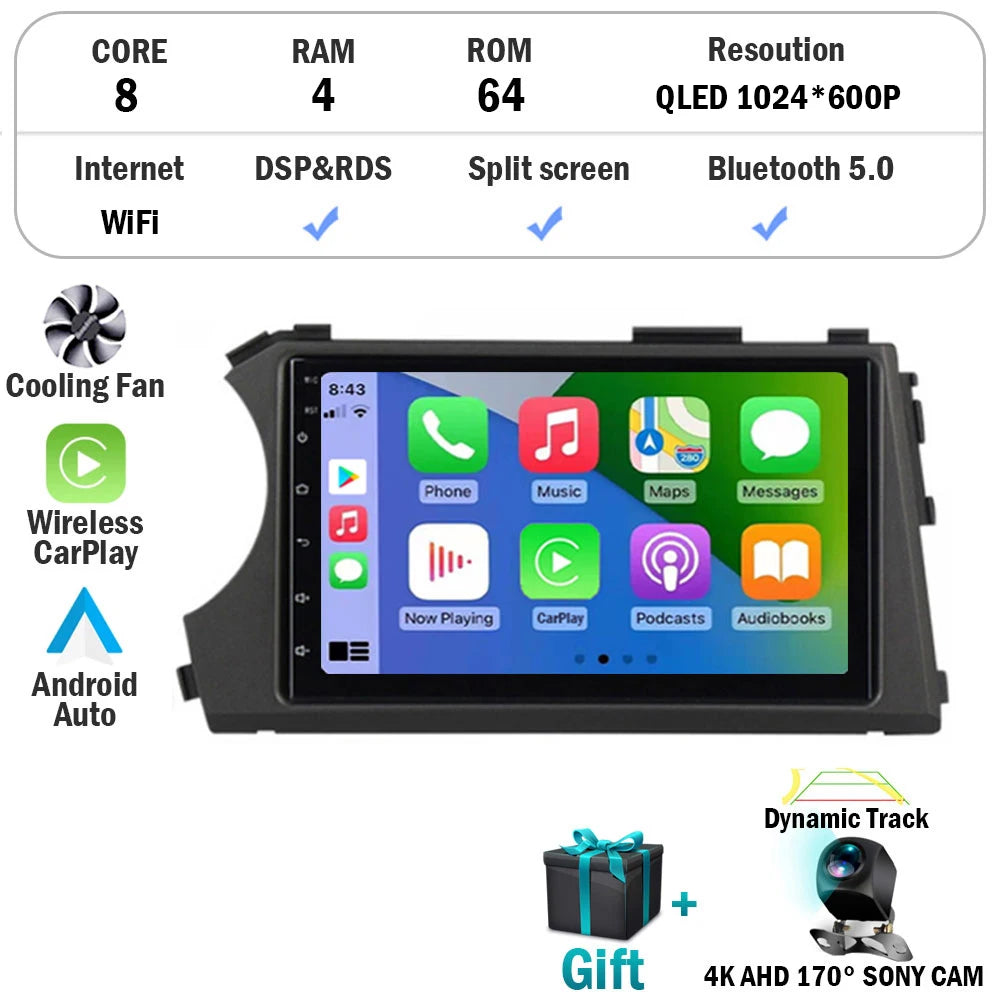 Android 14 HD 7inch Touch Screen Car Radio Multimedia For SSangyong Actyon Kyron Video Player Navigation GPS Carplay Head Unit