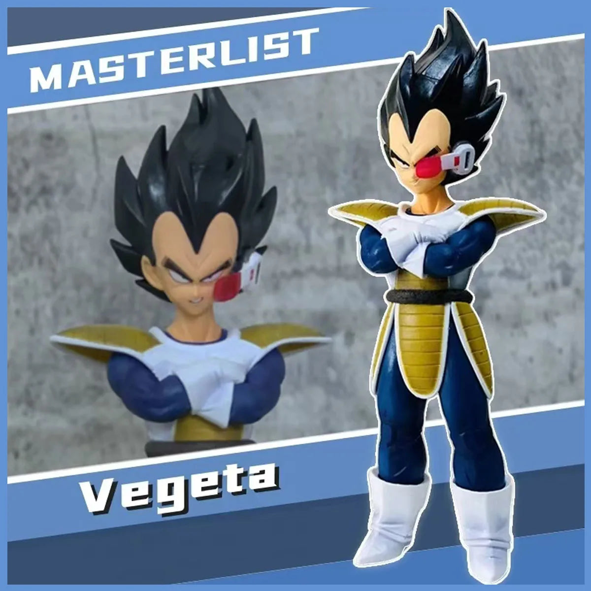 9in Anime Dragon Ball Z Young Vegeta Scouter Figurine PVC Statue Collection