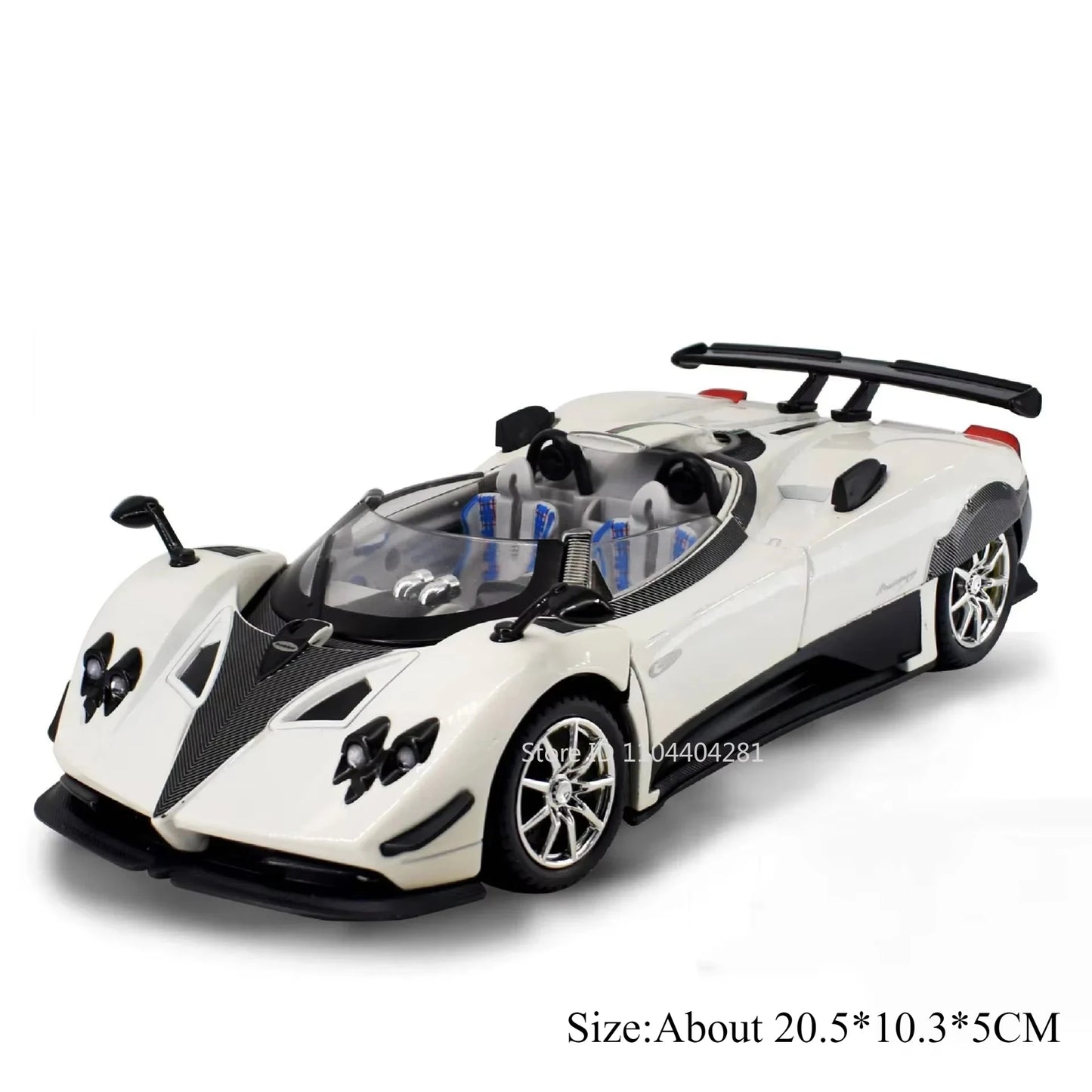 1:24 Valkyrie Pagani Zongta HP Miniature Toys Car Alloy Diecast Model Sound Light Pull Back Doors Opened Sportscar Friend's Gift