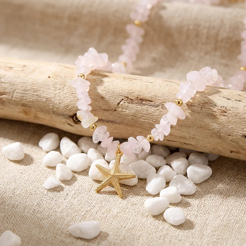 Boho Faux Stone Crushed Irregular Beaded Choker Necklace Women Summer Beach Collar Jewelry Accessories