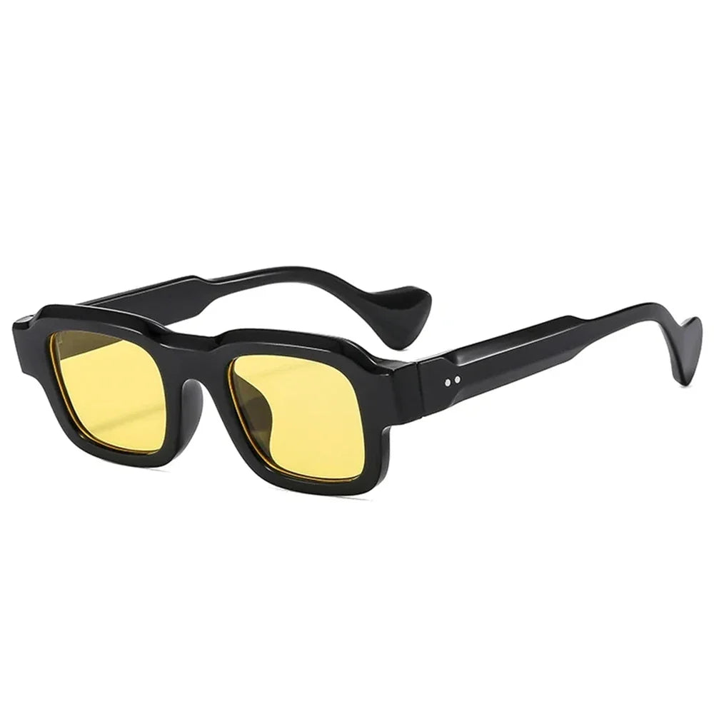 JNPCXI New Fashion Square Men Sunglasses Retro Rivets Women Black Orange Shades UV400 Sun Glasses
