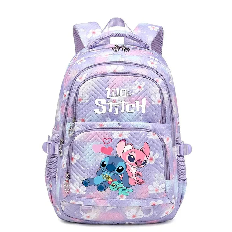 Purple Lilo Stitch Large Capacity Backpack Litweight School Student Travel Bag 2