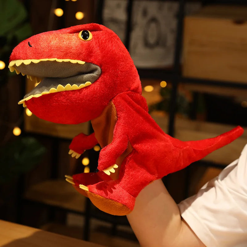 1 pc Dinosaur Plush Hand Puppets Lifelike Triceratop Tyrannosaurus Rex Hand Puppets for Kids Adults Muppets