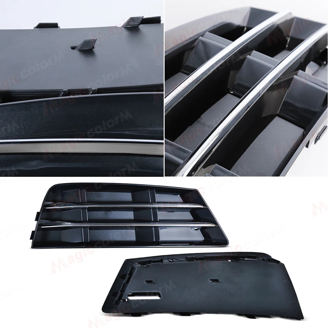 Car Front Bumper Grill Grille For Audi A4 B9 2016 2017 2018 Front Bumper Fog Lamps Covers 8WD807681B 8WD807681RN4 8WD807682B