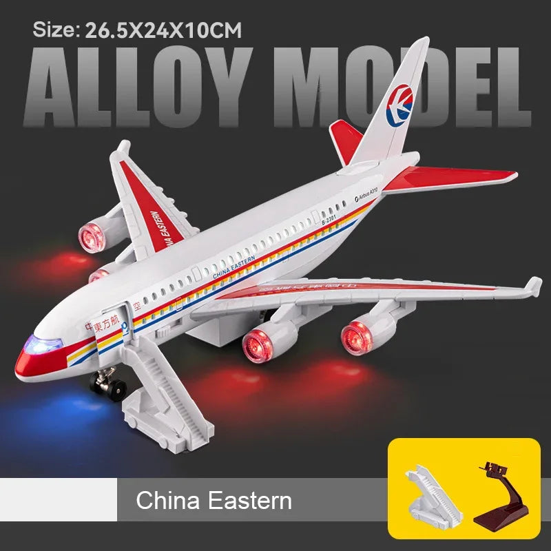 1:32 Sichuan Airline China Eastern Airlines A380 Alloy Diecast Car Model Toy Metal Body Sound Light Pull Back for Boys Christmas