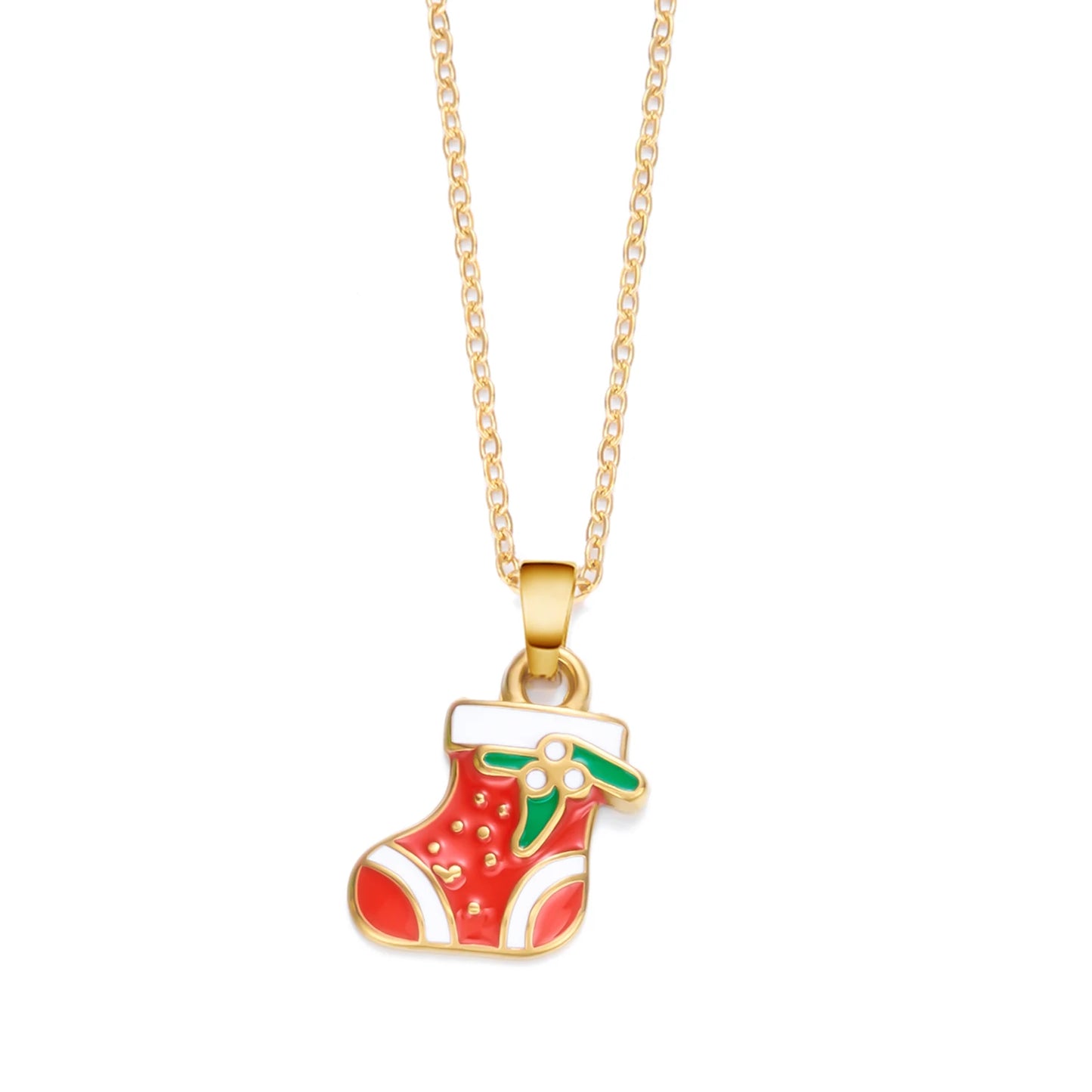 Stainless Steel Colorful Drip Oil Christmas Tree Snowman Pendant Necklace For Women Y2k Fashion Neck Chain Jewelry New Year Gift