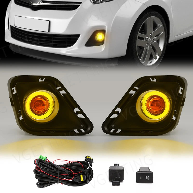 For Toyota Ractis 2010 2011 2012 2013 2014 Led Fog Lamp Angel Eyes DRL Daytime Running Light Yellow White Blue Red Waterproof