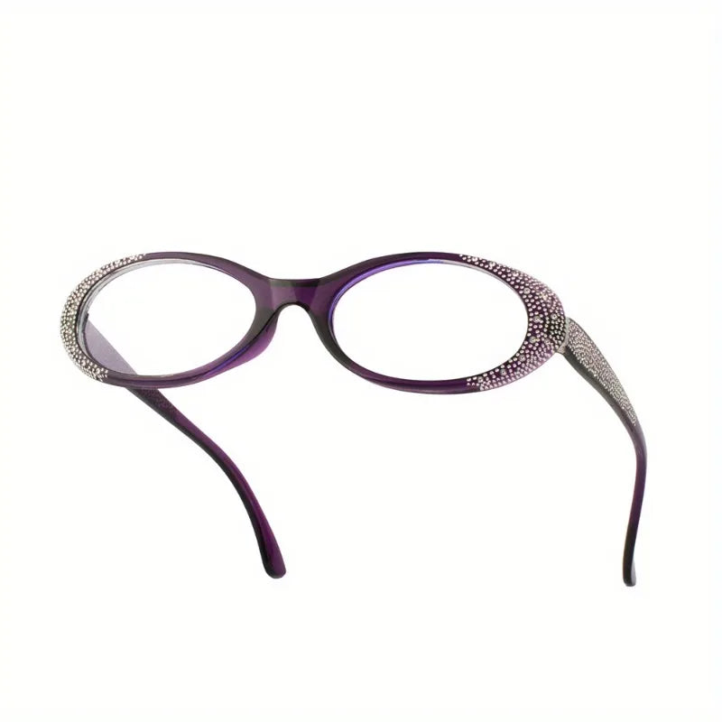 3PCS Elegant Small Frame Women's Reading Glasses with Shiny Oval Frame Reading Glasses Daily Wear Elegant Frame Retro Style