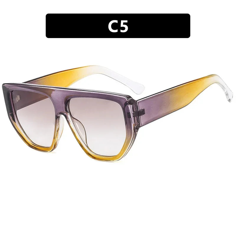 JNPCXI Retro Oversized Sunglasses Men Fashion Brand Designer Black Gradient Shades UV400 Women Trending Sun Glasses