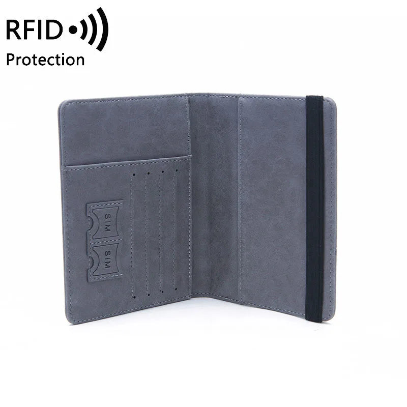 Women Men Travel Passport Holdr Cover Case RFID PU Leather Card ID Secure Wallet