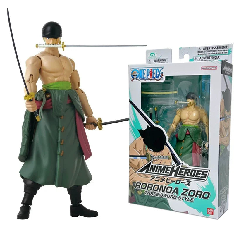 Special Offer16cm Genuine Bandai One Piece Anime Heros Series Action Figure Luffy Roronoa Zoro Sanji Collectible Joint Mobile Do