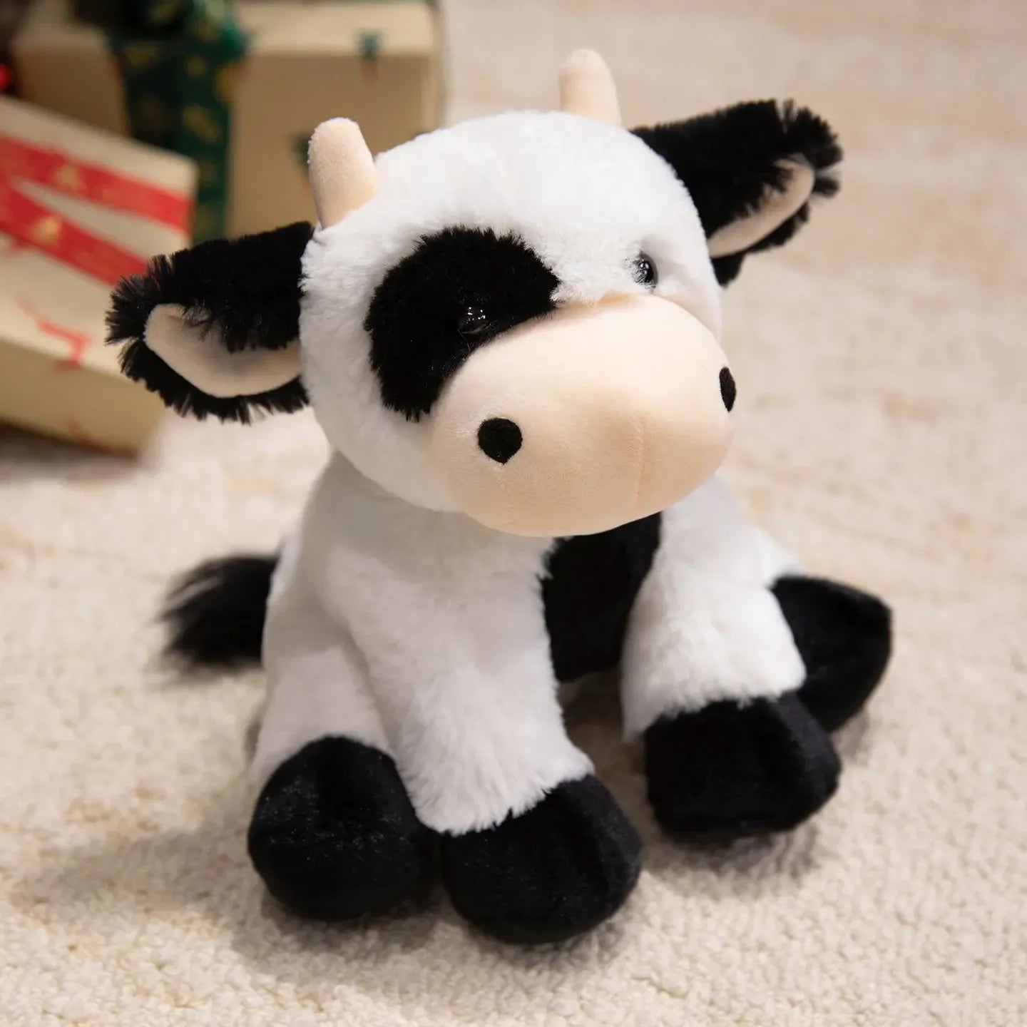 20cm Sitting Cute Forest Animal Tiger, Lion, Sheep, Cow, Fox, Plush Toy Doll, Christmas Birthday Gift