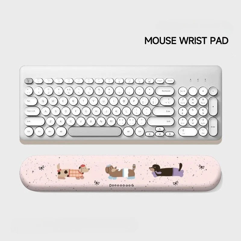 Cartoon Wrist Rest Mouse Pad Memory Foam Keyboard Wrist Support Anti Slip Ergonomic Mousepad for Office Gaming PC Computer Desk