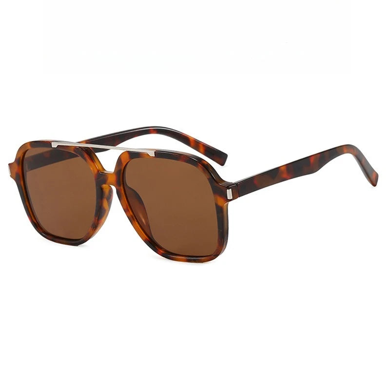 JNPCXI New Retro Oversized Pilot Sunglasses Women Fashion Luxury Big Frame Punk Square Sun Glasses Retro Classic Thick Shades