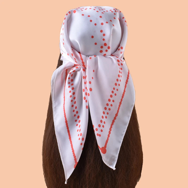 1PC 27.56x27.56inch Polka Dot Print Fashion Bandana Bohemian Style Women's Headscarf Hairband Headband Perfect for Enhancing