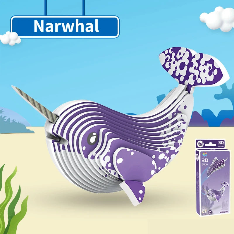 3D Jigsaw Puzzles for Kids Jurassic World Dinosaur Educational Toys Paper Animal Puzzle Cartoon Model Toys Children's Day Gift