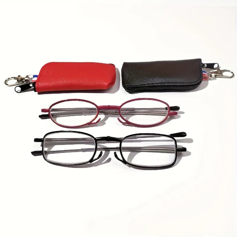 Folding Reading Glasses with Blue Light Blocking Lenses +1.0 to +4.0 Strengths Portable Pocket Design for Men Women