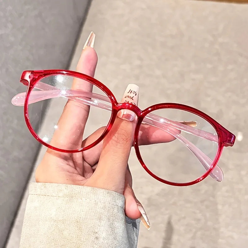 5 Pairs of Women's Round Reading Glasses Anti Blue Light Lightweight Full Frame