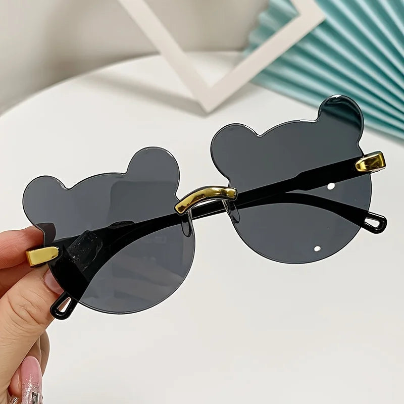 A Pair of Transparent Cute Teddy Bear Costume Glasses Cartoon Teddy Bear Shape Suitable for Festivals Parties Birthdays