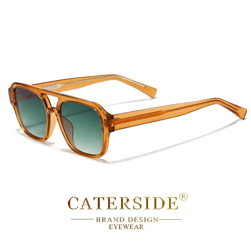 CATERSIDE Classics Men Sunglasses Flat Top Double Bridges Design Sun Glasses Woman Outdoor Travel Beach Ideal Choice for Gifts