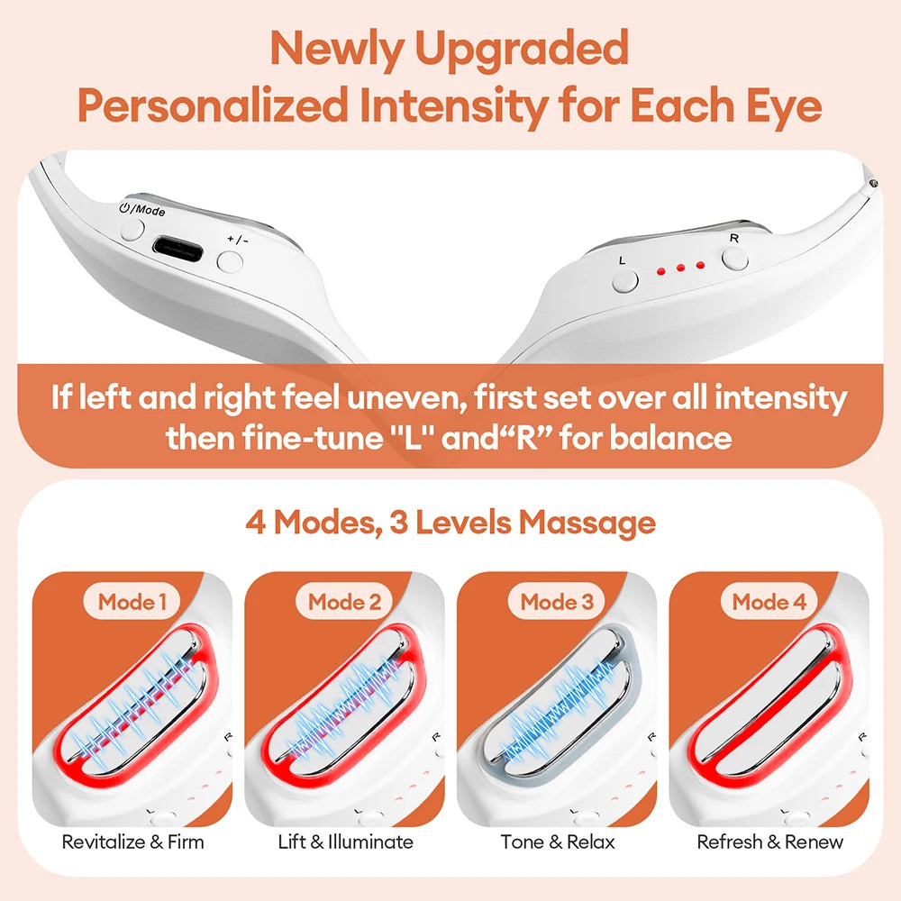 Foreverlily 3D Eye Massager Under-Eye Glasses Massager Eye Fatigue Relief Massager Relieves Eye Fatigue Eyes Massage Glasses