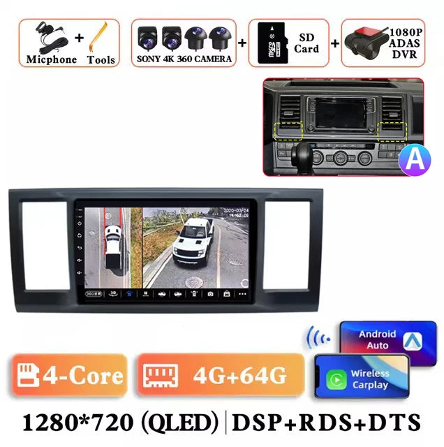Android 16 Carplay autoradio for VW Volkswagen Caravelle 6 T6 2015-2020 lettore Video multimediale navigazione GPS Audio Stereo